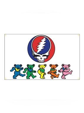 GRATEFUL DEAD 90X150CM 3X5Ft Psychedelic Stealie with Marching Bears Flag